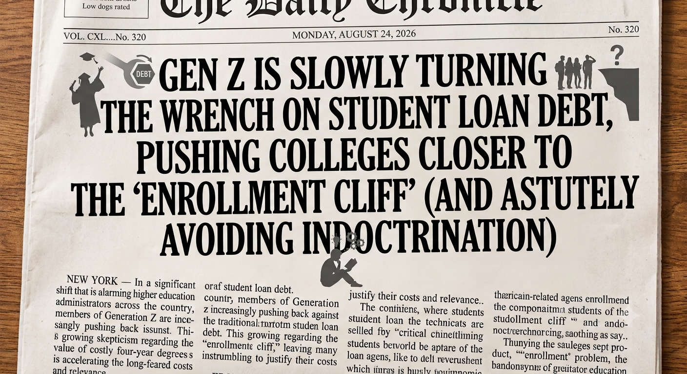 Gen Z Is Slowly Turning the Wrench on Student Loan Debt, Pushing Colleges Closer to the “Enrollment Cliff” (and Astutely Avoiding Indoctrination)