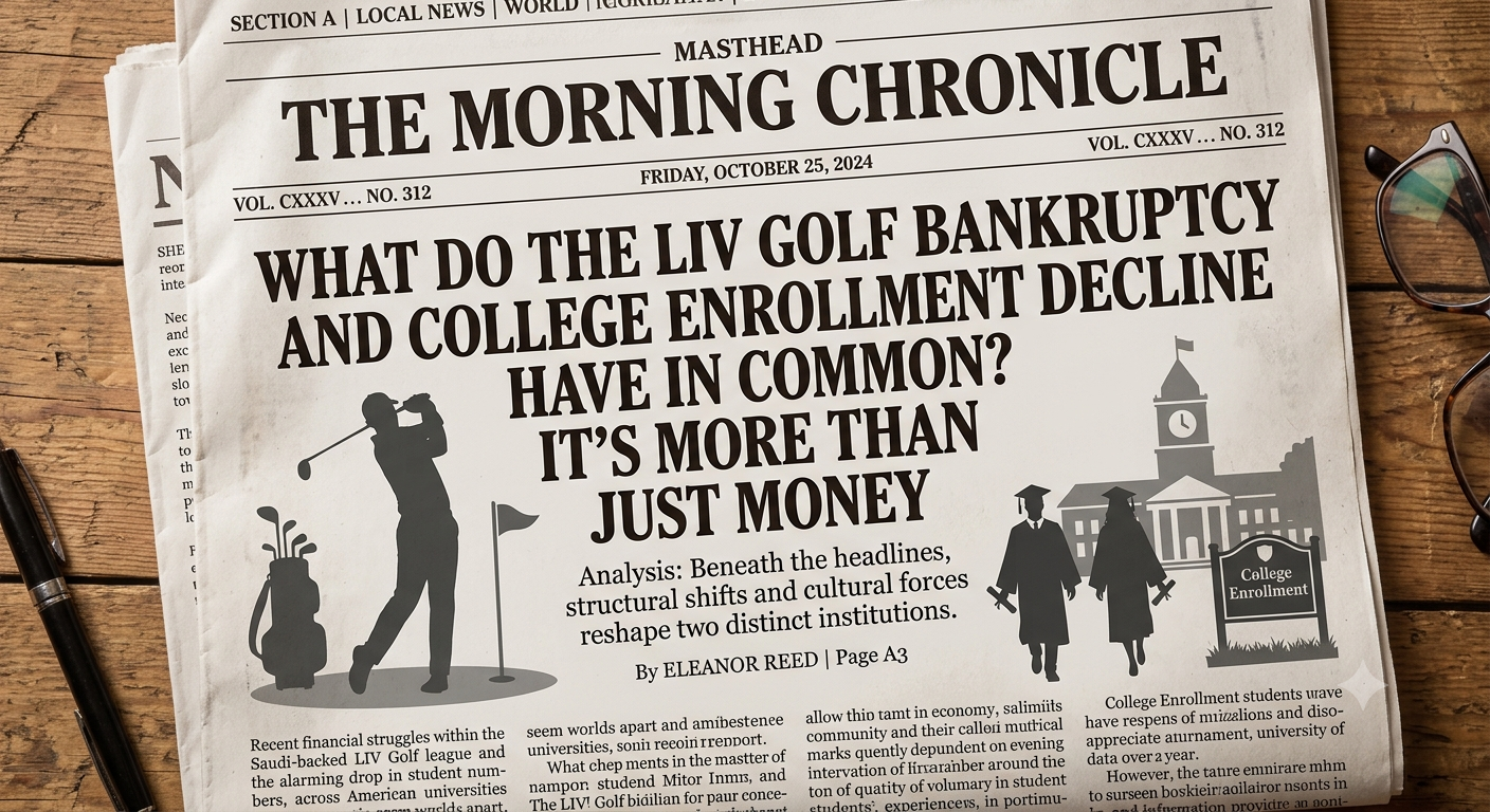 What Do the LIV Golf Bankruptcy and College Enrollment Decline Have in Common? It’s More than Just Money